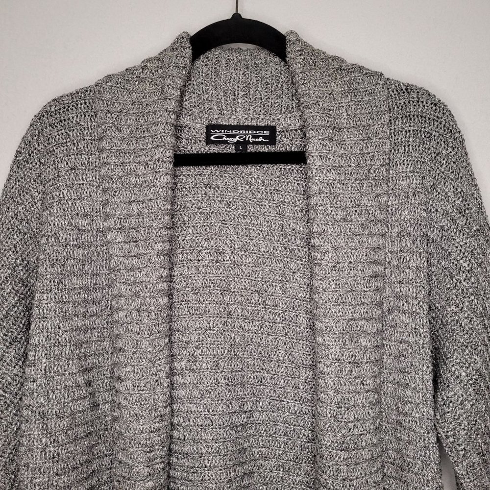Cheryl Nash Silver Sparkle Cardigan Sweater - Picture 2 of 7